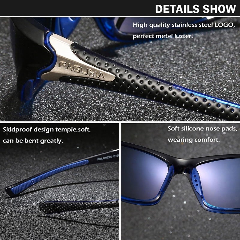 FAGUMA Sports Polarized Sunglasses For Men Cycling Driving Fishing UV400 Protection - Image 5